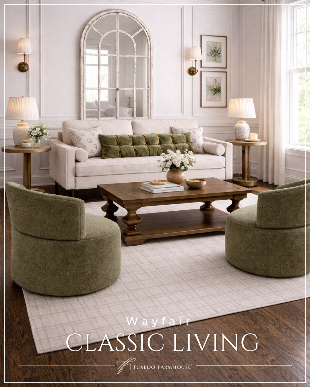 Creating a timeless, elegant living room 🤍
Soft neutrals, layered textures, and warm wood tones make this space feel both refined and inviting. The sculptural coffee table anchors the room while the green accents bring just the right touch of color 🌿

Everything is linked for you here 👇
#LTKhome #LTKstyle #classicdecor #livingroominspo #neutralhome #cozyhome 

 