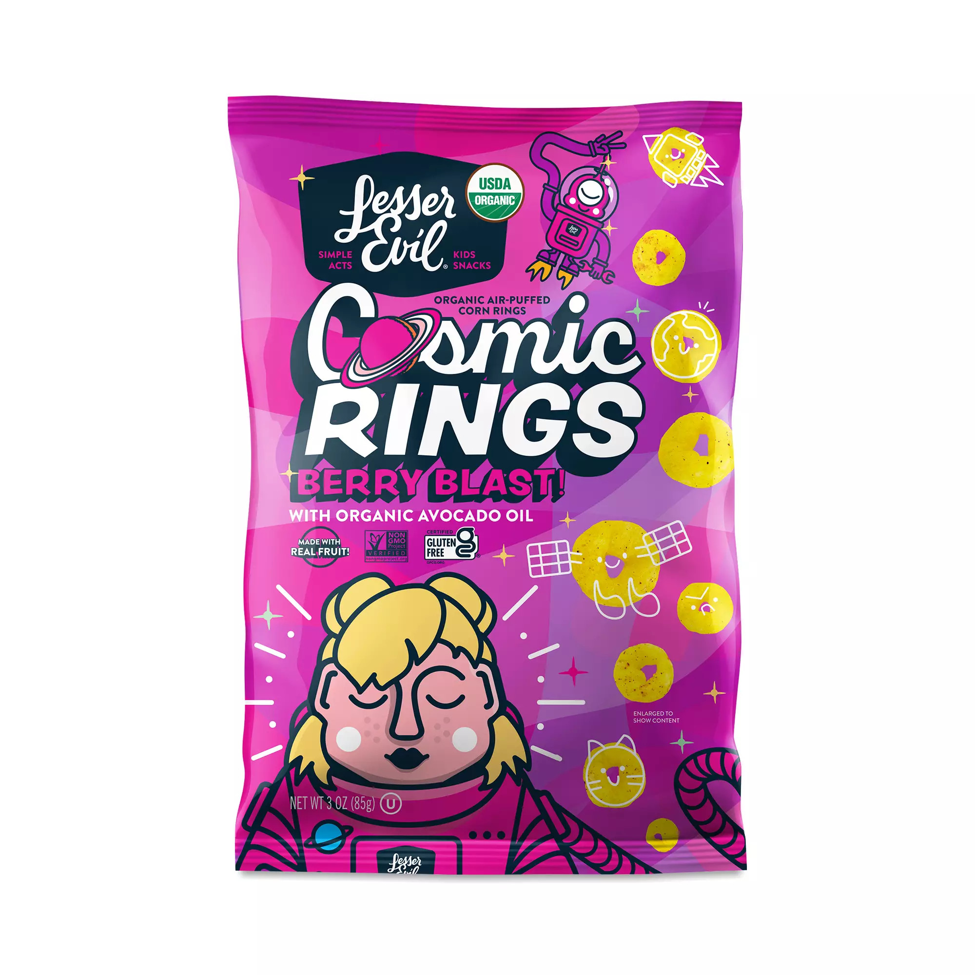 Cosmic Rings Air-Puffed Corn Snacks, Berry Blast | Thrive Market
