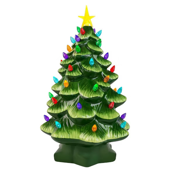 Mr. Christmas Large Ceramic Tree Decorative Figurine Green | Target