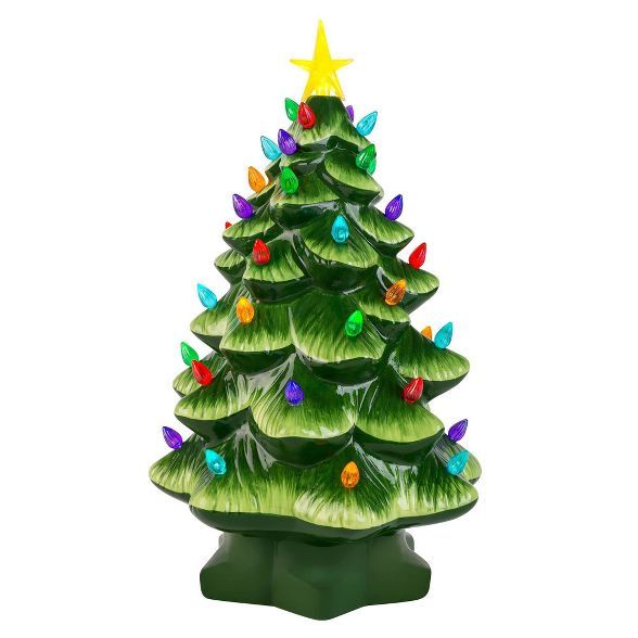 Mr. Christmas Large Ceramic Tree Decorative Figurine Green | Target