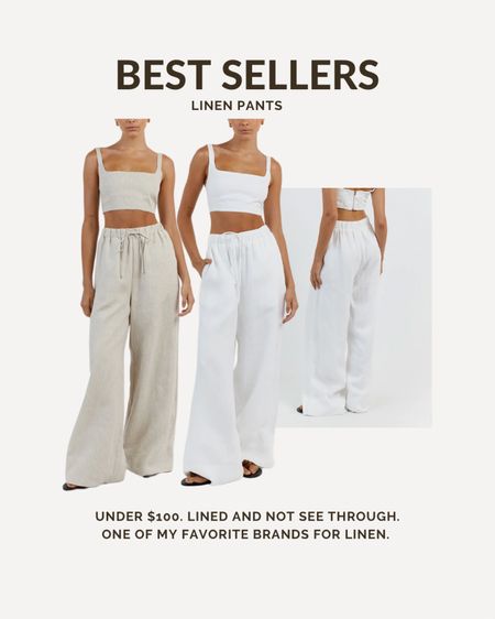 These linen pants are under $100, lined and will be a new spring and summer essential. Use as a coverup or pair with wedges for a night out.

Resort wear, vacation outfit, linen pants

#LTKSeasonal #LTKstyletip #LTKtravel
