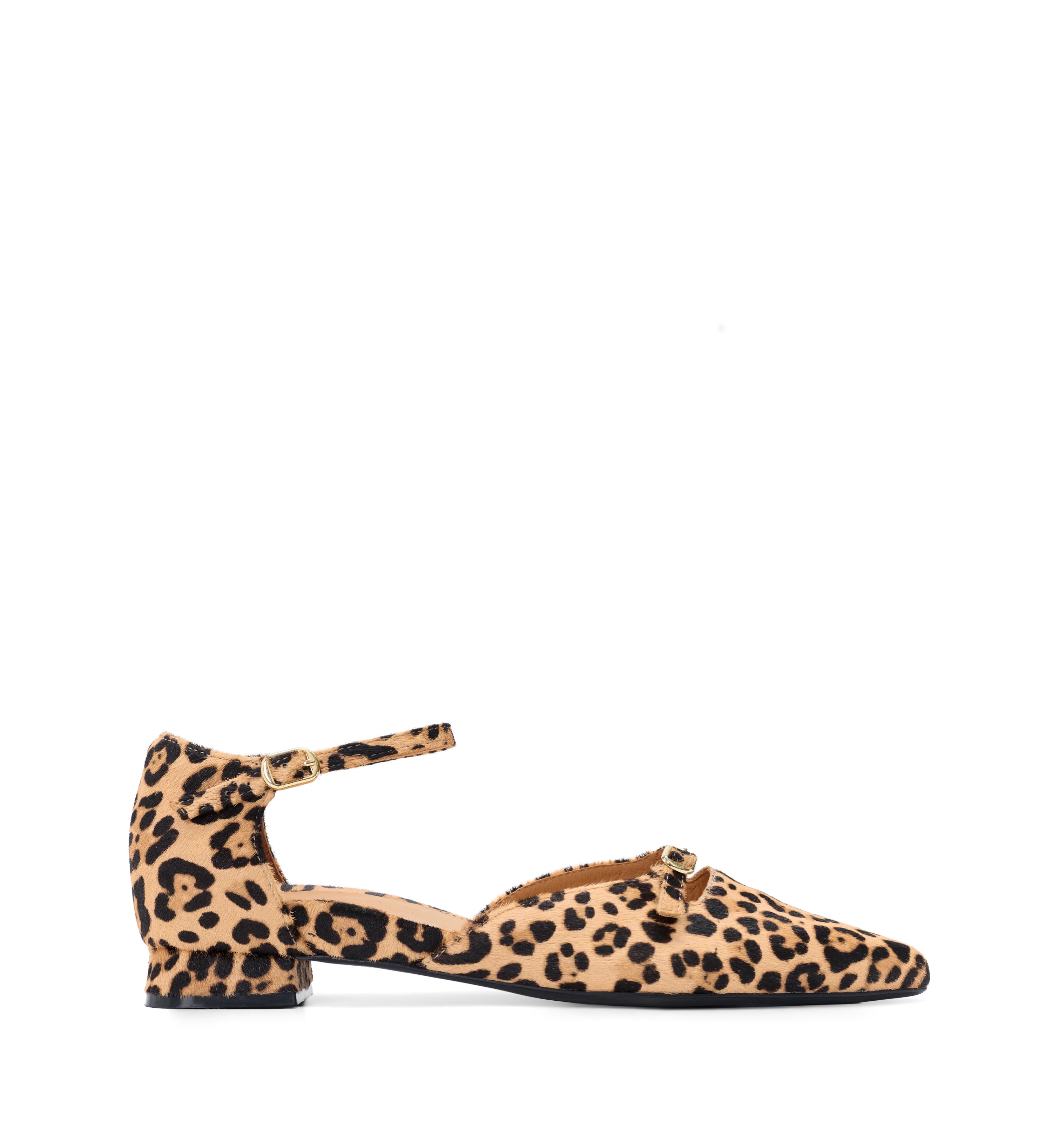 Florican Leopard Print Calf Hair Corporate Flats | Bared Footwear | Bared Footwear