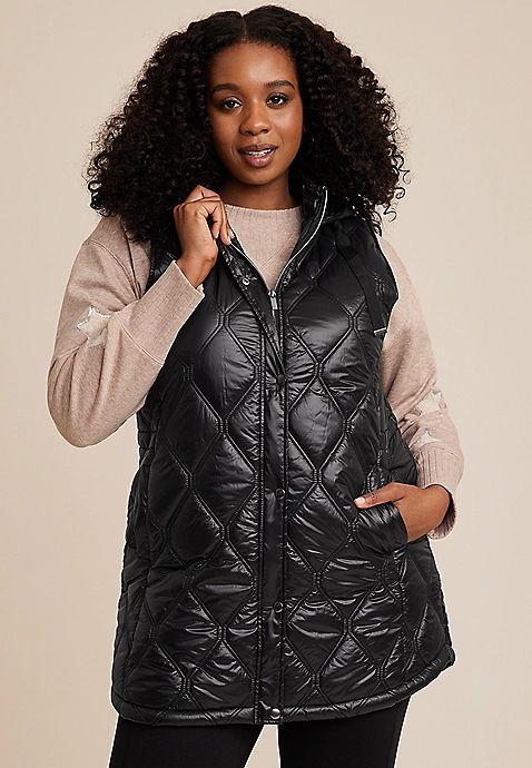 Plus Size Hooded Longline Active Vest | Maurices