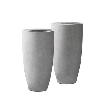 KANTE 2-Pack 13.39-in W x 23.62-in H Natural Concrete Contemporary/Modern Indoor/Outdoor Planter | Lowe's