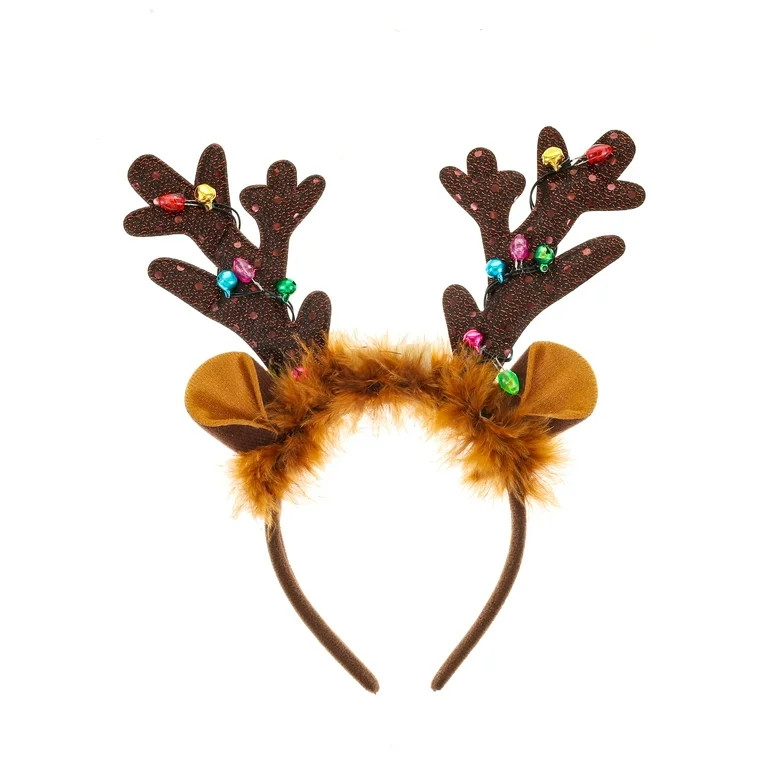 Holiday Time Light Up Reindeer Antler Head Bopper, 1 Piece - Walmart.com | Walmart (US)