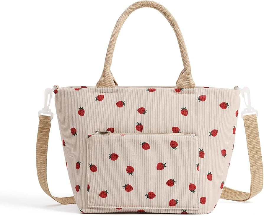 Lunch Bag for Women Adult Large Insulated Lunch Box Girl Cute Corduroy Lunch Tote Bags Reusable L... | Amazon (US)