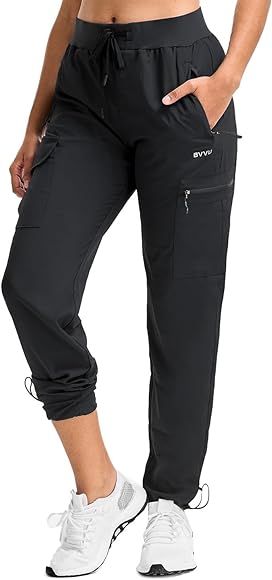 BVVU Women's Cargo Joggers Lightweight Quick Dry Hiking Pants Outdoor Waterproof Athletic Workout... | Amazon (US)