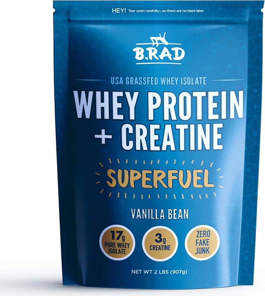 B.rad Grass-Fed Whey Protein Isolate Powder with Creatine | All-Natural, Ultra-Pure, Clean Ingred... | Amazon (US)