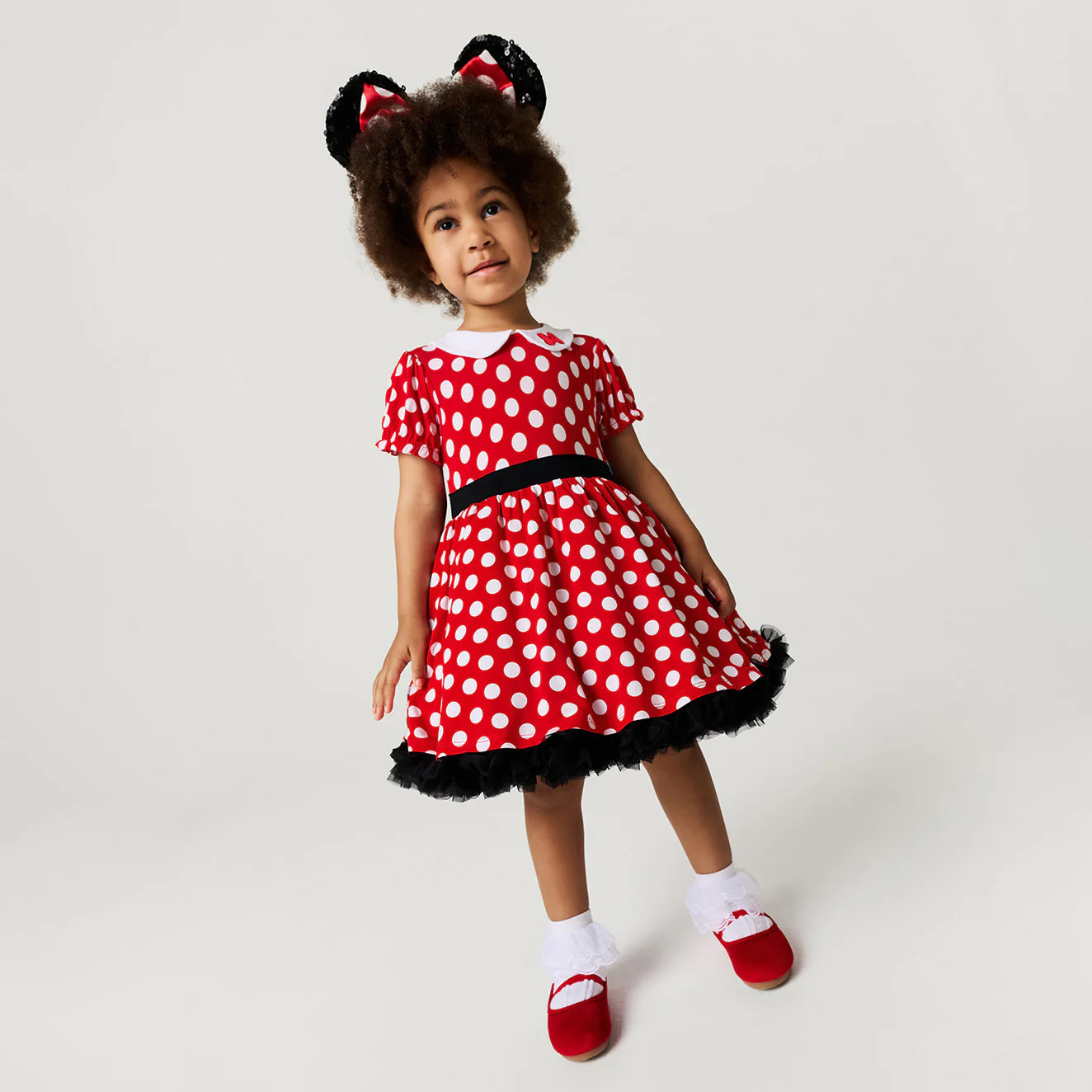 Red Puff Sleeve Disney Minnie Mouse Twirl Dress | Posh Peanut® | Posh Peanut
