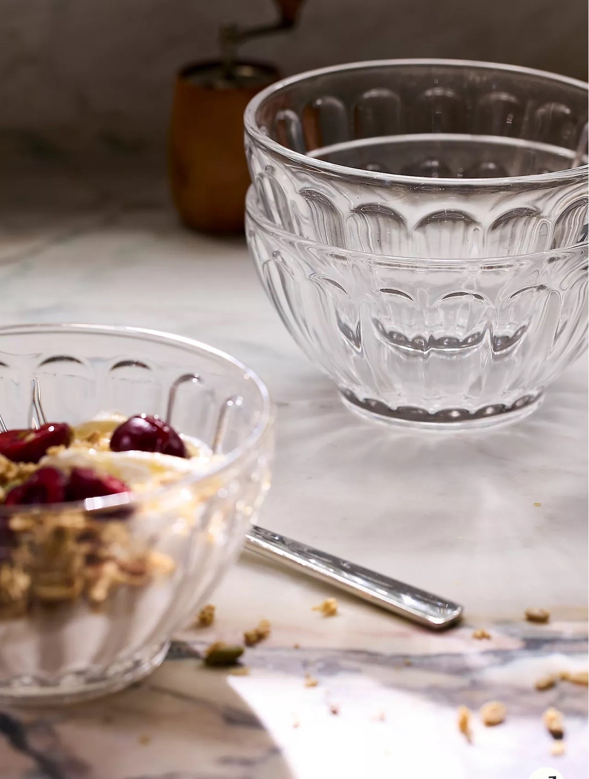 Anthropologie latte bowls, clear latte bowls