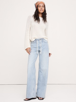 Mid-Rise Wide-Leg Drawstring Jean | Banana Republic (US)