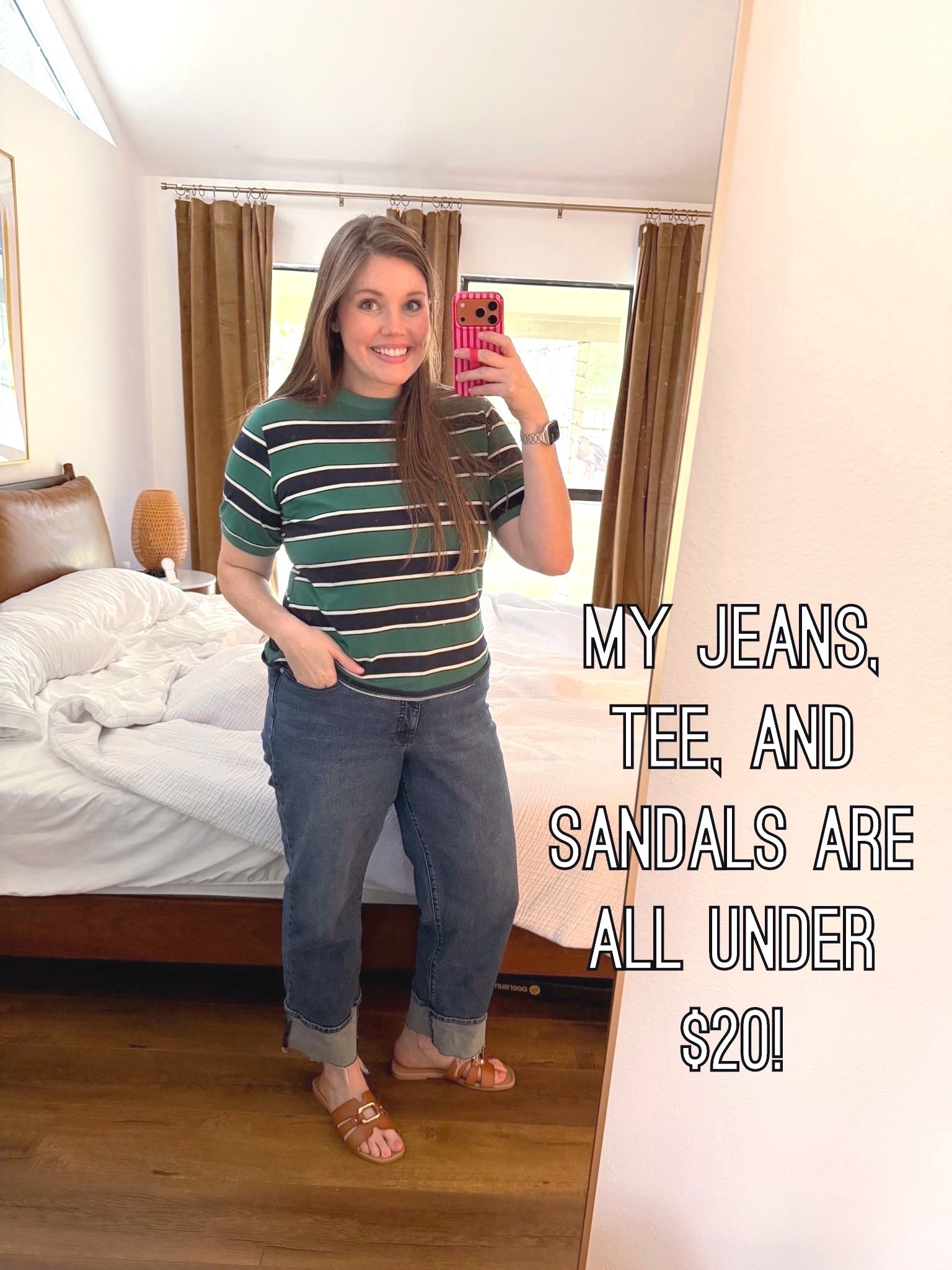 Casual outfit idea! Love these Walmart jeans (TTS, size 14) and my tee (TTS, large) is an Amazon find! Sandals are a look for less and so comfy. More colors available in everything!
........
Casual outfit ideas casual look spring outfit casual spring outfit midsize jeans size 14 jeans ankle length jeans distressed jeans cuffed jeans spring trends dark wash jeans dark jeans striped tee rugby tee Walmart fashion Walmart jeans Amazon fashion Amazon finds Amazon haul Amazon tee free people dupe sandals outfit under $50 jeans under $50 tee under $20 jeans under $20 summer sandals sling sandals 

#LTKootd #LTKMidsize #LTKPlusSize