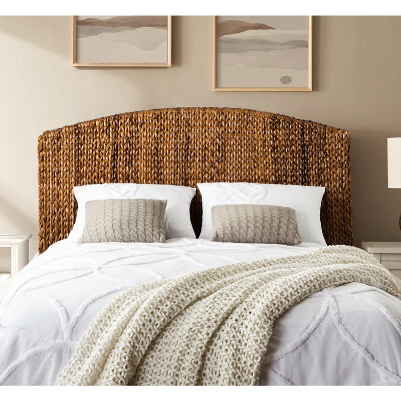Boatwright Farmhouse 62.2" W Rattan Panel Headboard with Solid Wood Legs | Wayfair North America