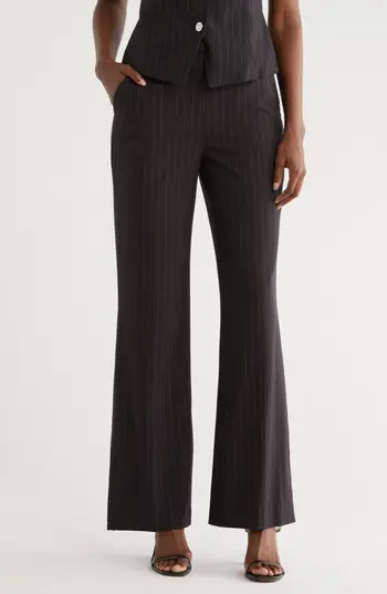 DKNY Pinstripe Pants in Black/Whisky at Nordstrom Rack, Size 0 | Nordstrom Rack