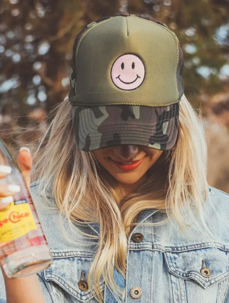 Smiley Camo Trucker Hat | PEGGI + ME