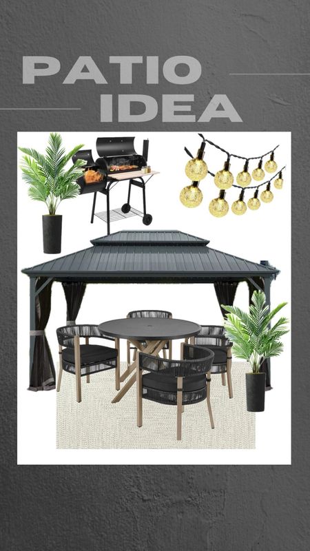 A simple patio design idea with a  cozy lounge spot and a spot to bbq.

Outdoor entertainment, patio design, patio decor, patio rug, outdoor rug, patio set, outdoor set, faux plant, outdoor lights, pergola, grill, backyard furniture, outdoor furniture, backyard entertainment, summer

#LTKStyleTip #LTKHome