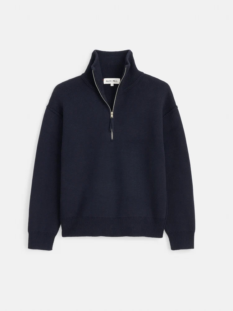 Daphne Half-Zip Sweater in Cotton Cashmere | Alex Mill