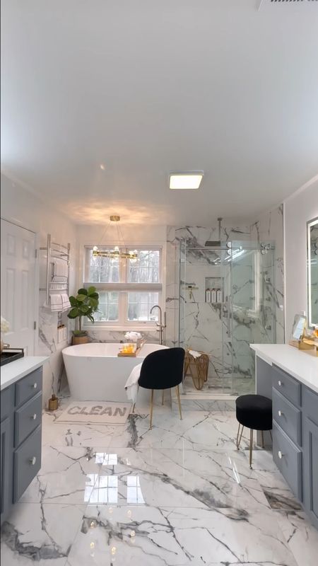 STUNNING before and after for this Modern luxe primary bathroom transformation 

#LTKhome #LTKsalealert