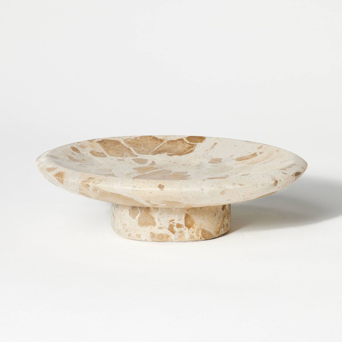 Marble Pedestal Bowl - Threshold™ designed with Studio McGee: Cream Beige Textured, Tabletop De... | Target