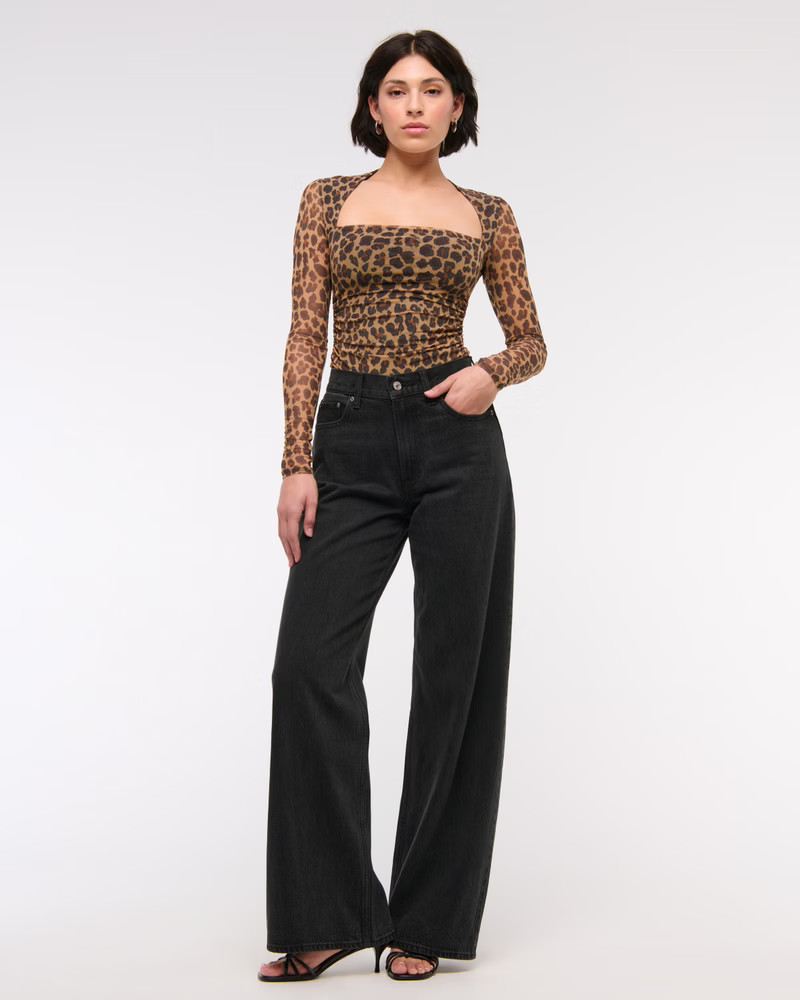 Women's High Rise Wide Leg Jean | Women's Bottoms | Abercrombie.com | Abercrombie & Fitch (US)