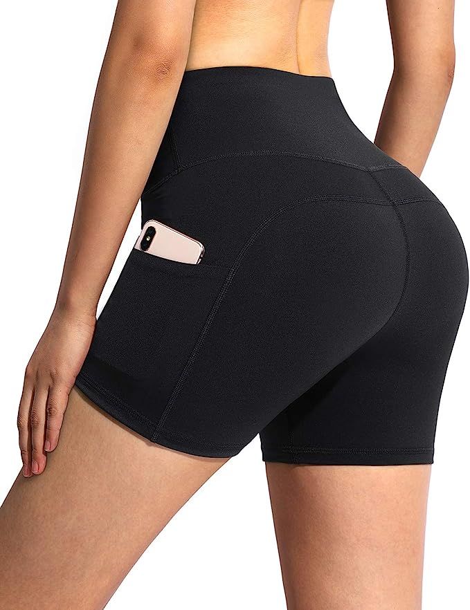 G4Free Yoga Shorts with Pockets 5" High Waist Biker Shorts for Women Tummy Control Workout Runnin... | Amazon (US)