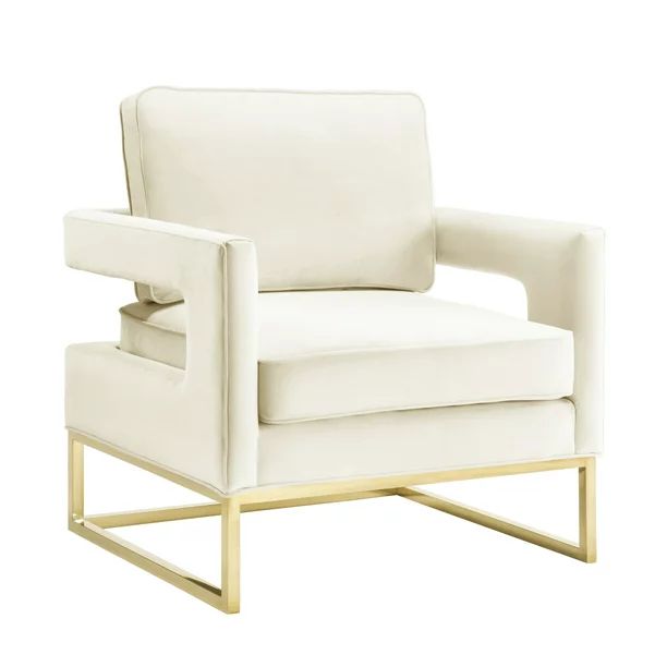 TOV Furniture Avery Cream Velvet Accent Chair with Gold Base - Walmart.com | Walmart (US)