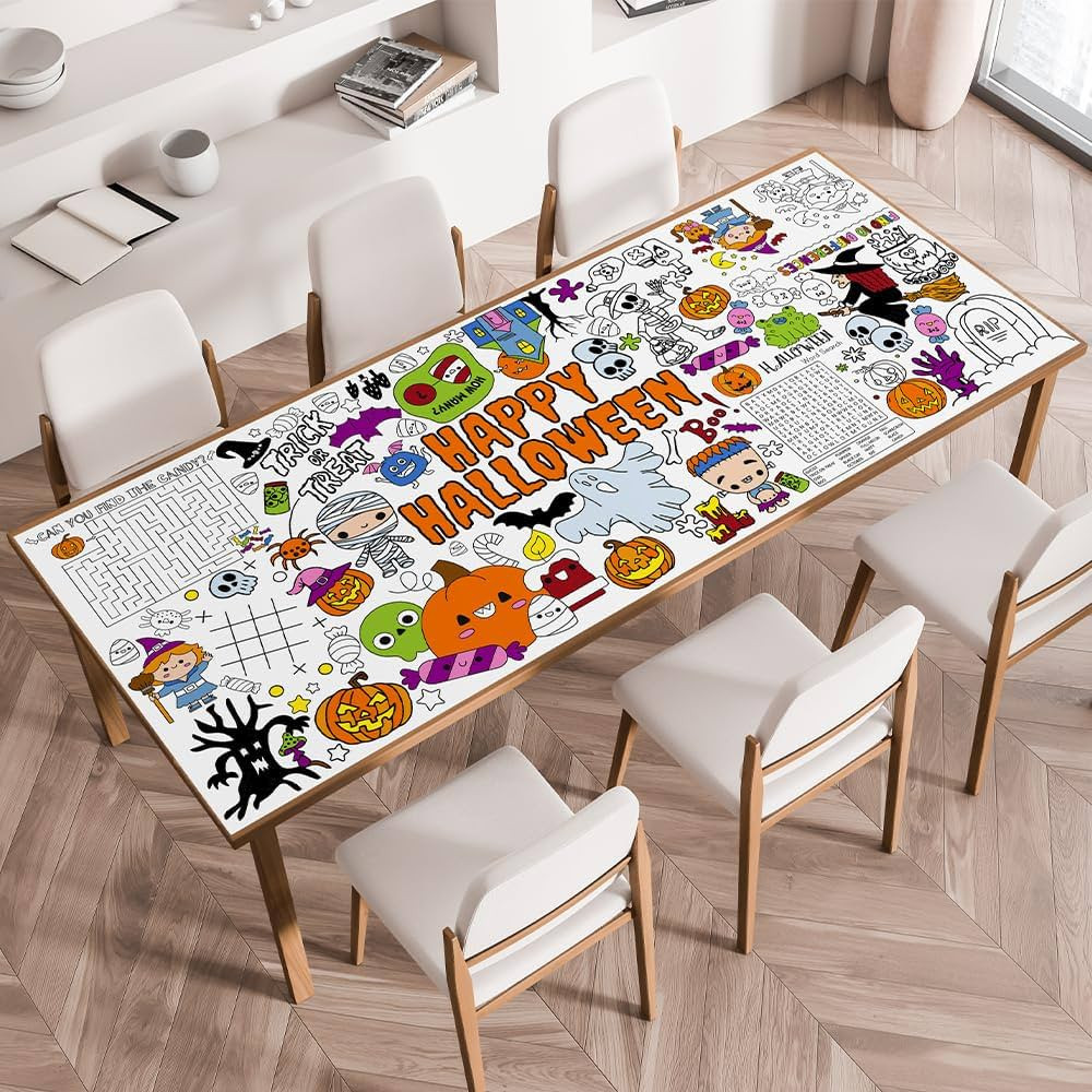 Halloween Crafts for Kids, 72 x 35 Inches Giant Paper Halloween Coloring Tablecloth/Poster - Hall... | Amazon (US)