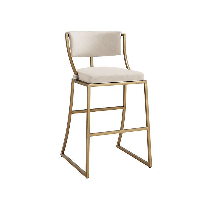 Allister Stools with Sandberg Parchment & Matte Antique Brass Finish | Ballard Designs, Inc.