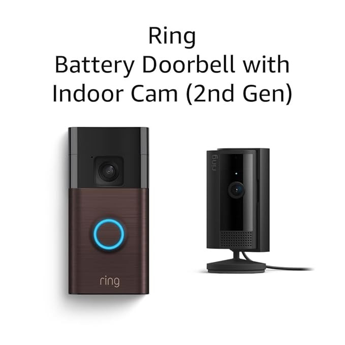 Ring Battery Doorbell with Ring Indoor Cam 2nd Gen (Black) | Amazon (US)