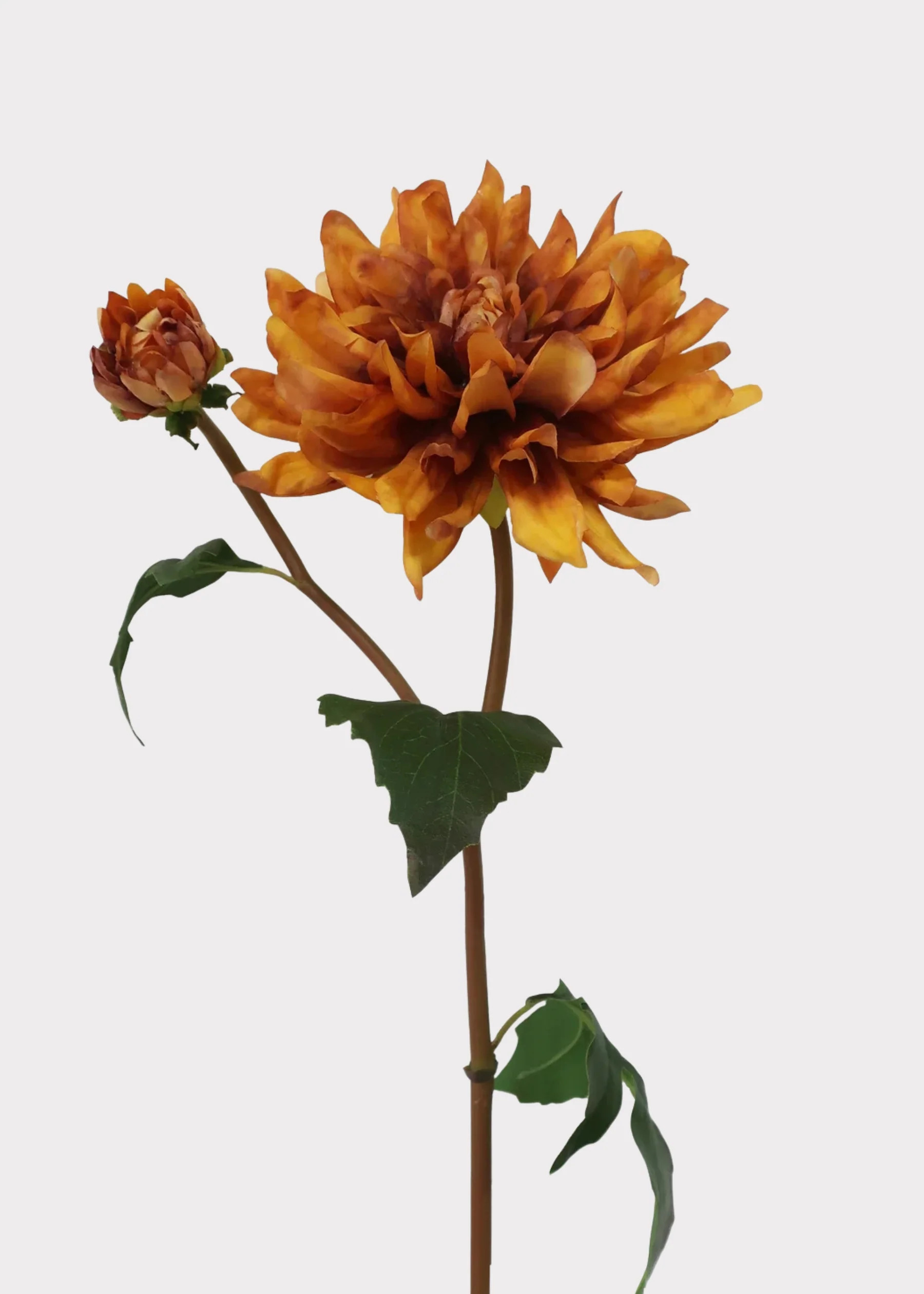 Golden Orange and Brown Artificial Dahlia Fall Flower - 21" | Afloral