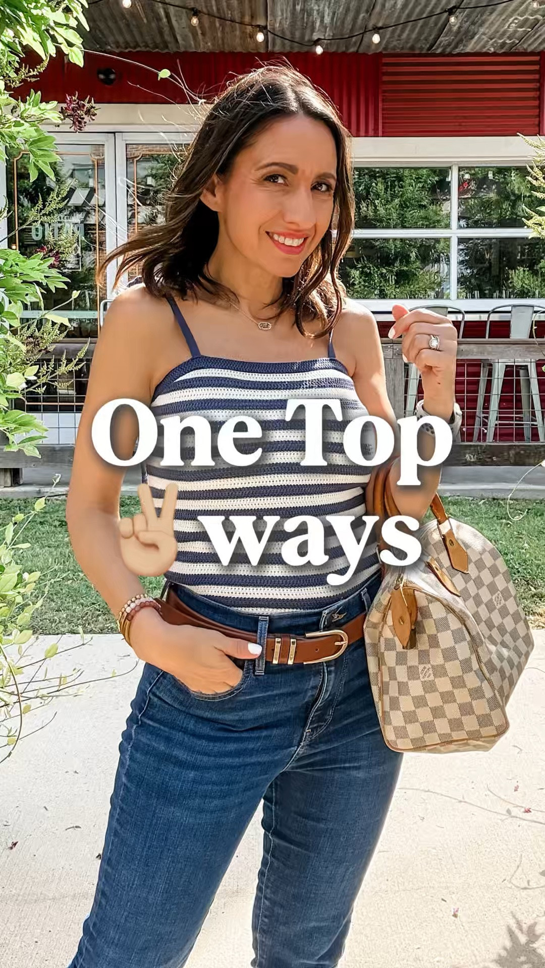 I love pieces that can work harder in my closet. 🤍💙
This Target striped tie strap top is one of those easy summer pieces I keep reaching for. I went with my usual size and it worked great. 

Which look would you wear more? 1 or 2?

#LTKPetite #LTKOver40 #LTKstorytime