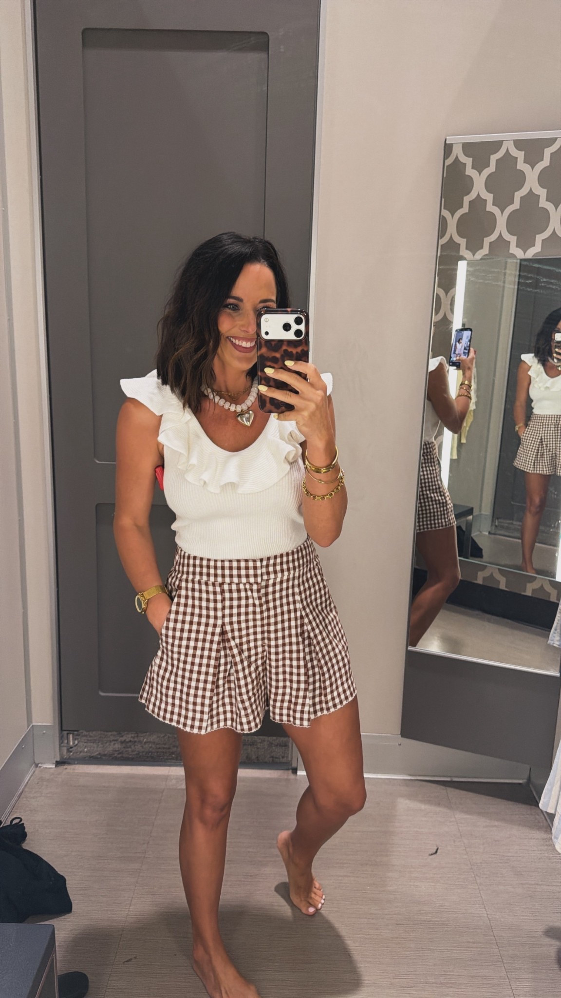 the cutest little target find 🤍 this ruffle top + gingham shorts combo is giving effortless but put together. perfect for spring days, brunch, or running errands but still looking cute. wearing size xs in both! everything is linked here🫶🏼

target outfit | spring outfit ideas | gingham shorts outfit | ruffle top outfit | casual cute outfits | affordable fashion

#targetstyle #targetfinds #ltkstyle #ltkfinds #springoutfits #affordablefashion #everydayoutfits #casualstyle #outfitinspo #momstyle