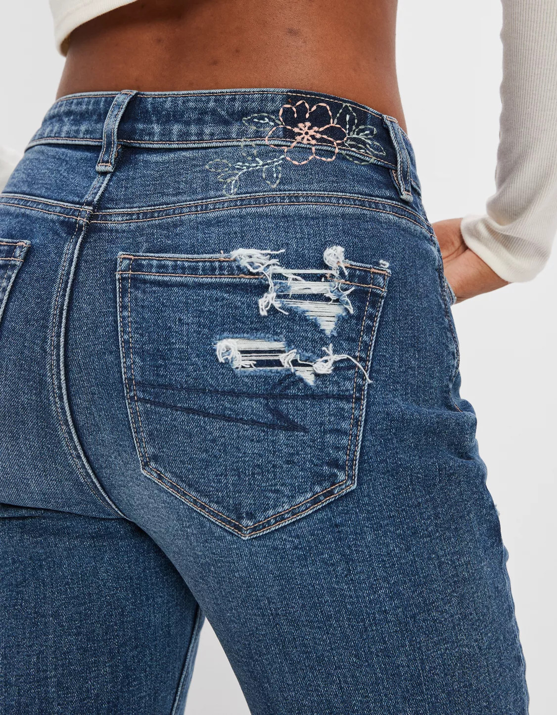 AE Strigid Ripped Mom Jean | American Eagle Outfitters (US & CA)