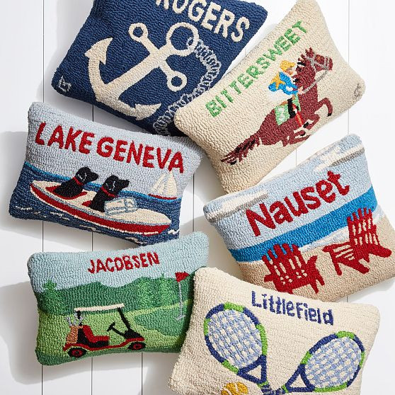 Sport Hand Hooked Pillows | Mark and Graham