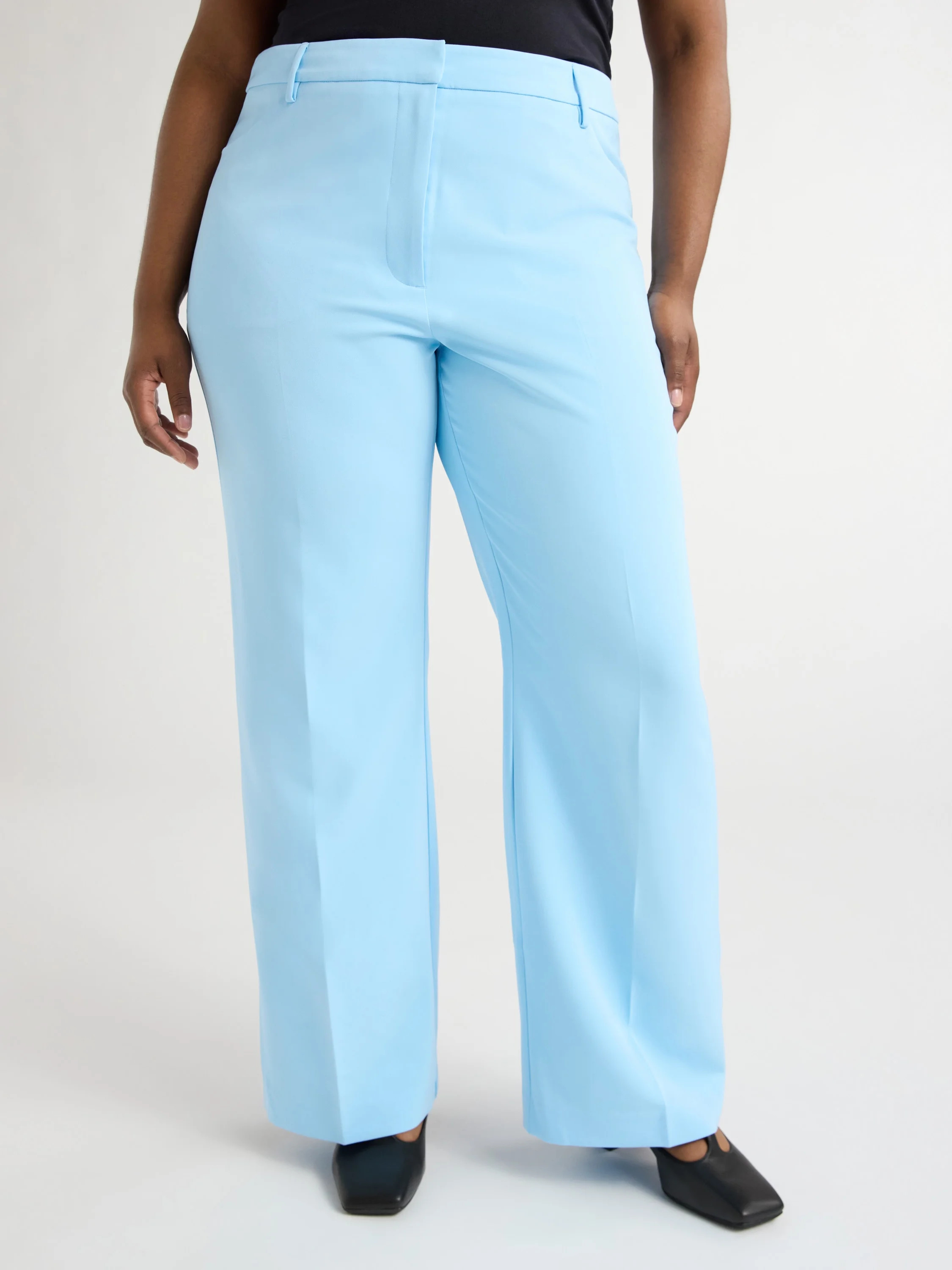 Scoop Women's and Women’s Plus Ultimate Crepe High Rise Bootcut Suit Pants, 32” Inseam, Sizes... | Walmart (US)