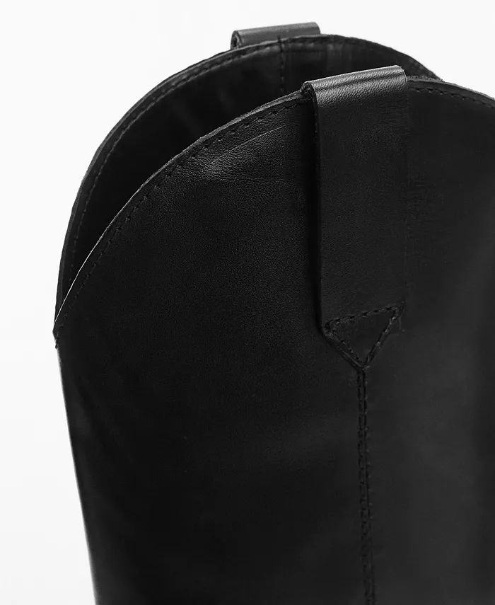 MANGO Women's Plain Cowboy Leather Boots - Macy's | Macy's