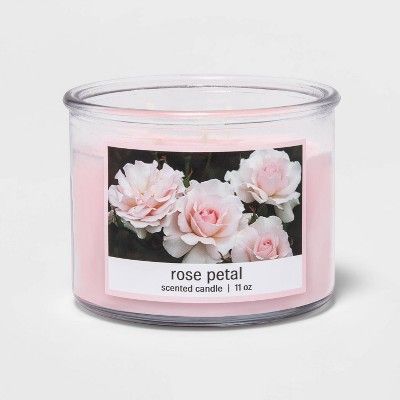 Glass Jar Rose Petal Candle | Target