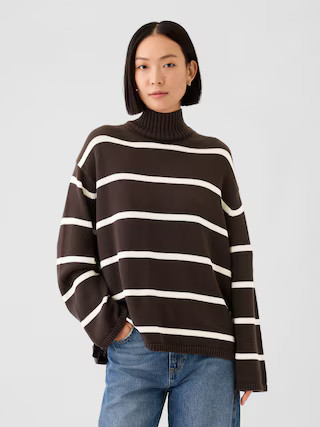 Oversized Split-Hem Mockneck Sweater | Gap (US)