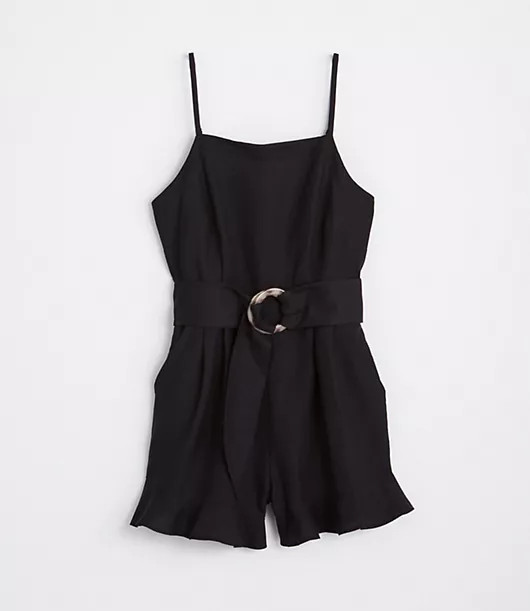 Loft Tortoiseshell Print Belt Strappy Romper | LOFT