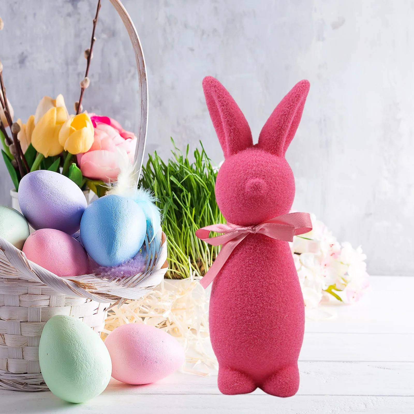 Easter Bunny Flocked Bunny Cute Rabbits Children's Easter Gift Toy Festival Decoration Ornaments ... | Walmart (US)