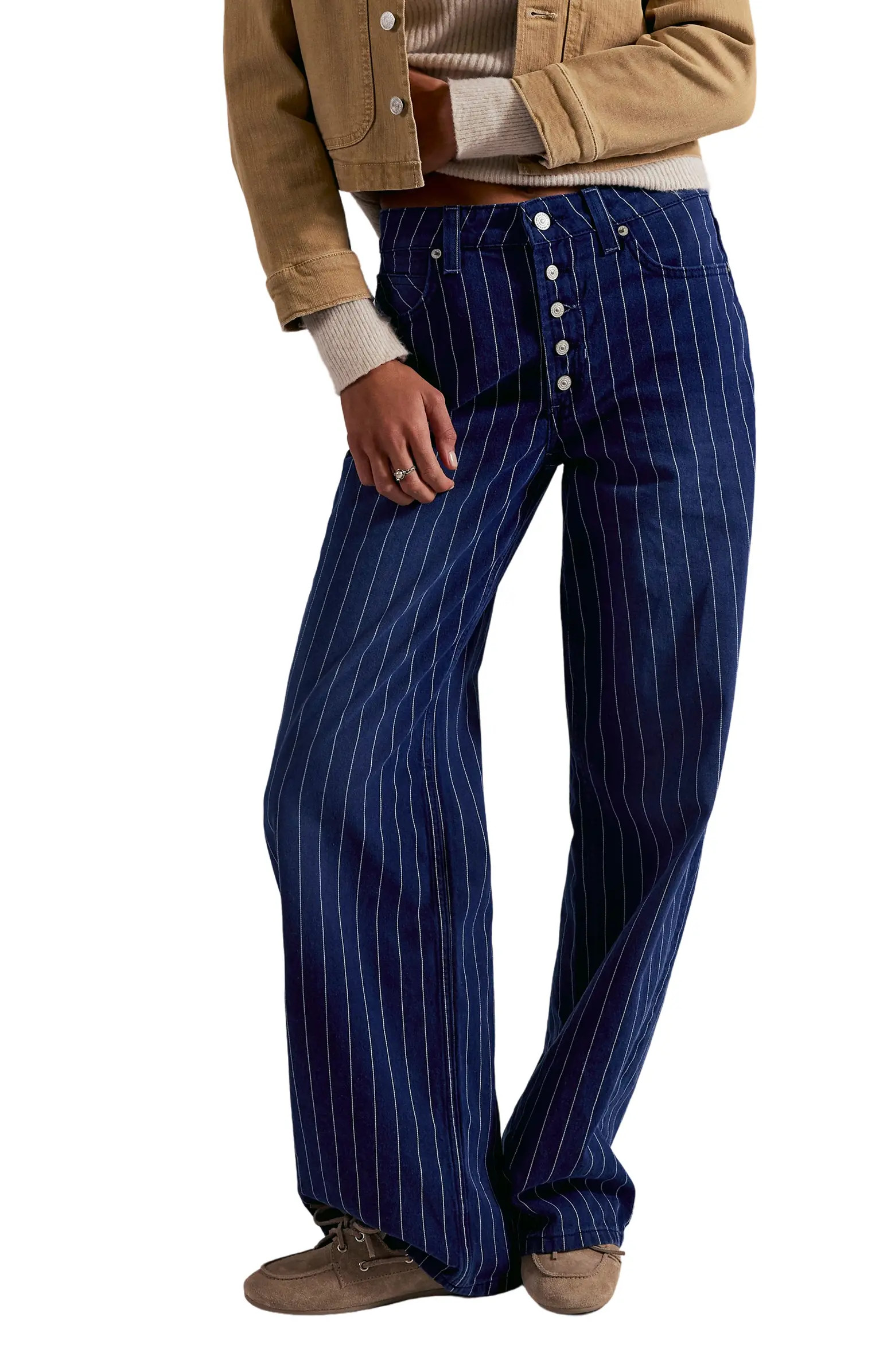 Nia Stripe Boyfriend Jeans | Nordstrom