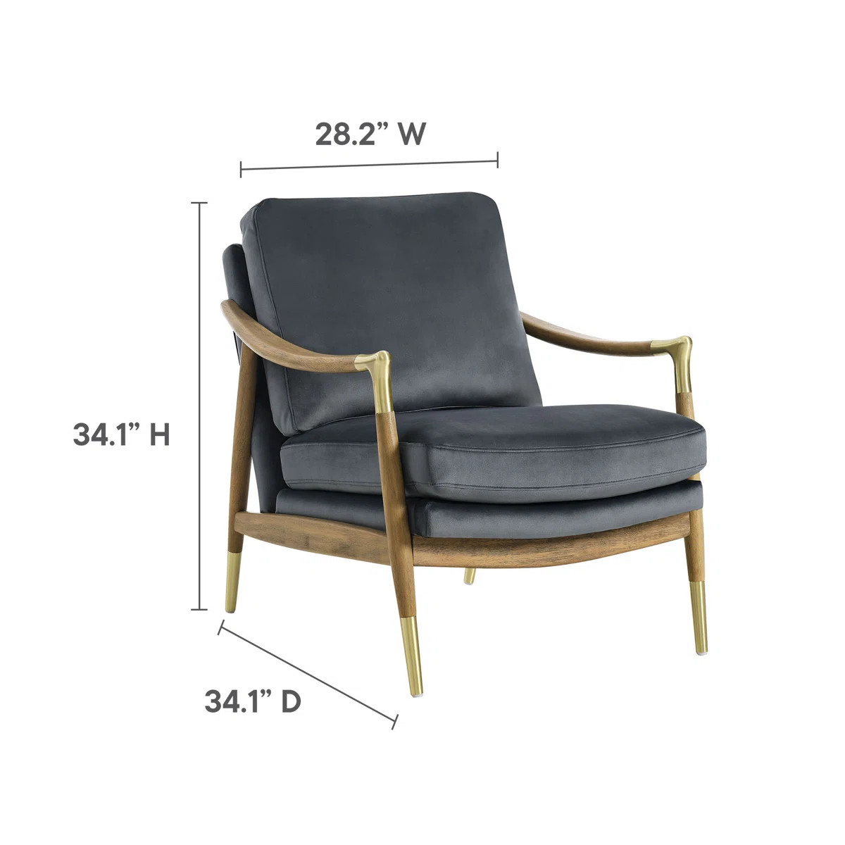 Langford Performance Velvet Accent Armchair | Wayfair North America