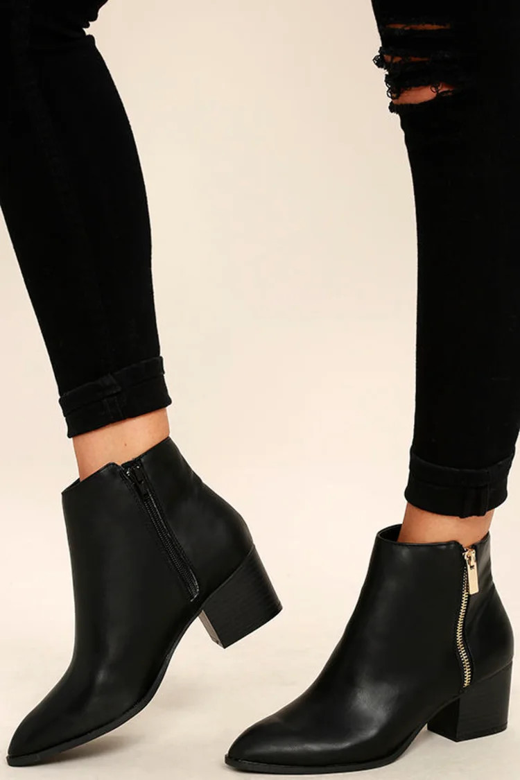 Illusion Black Pointed Ankle Booties | Lulus (US)