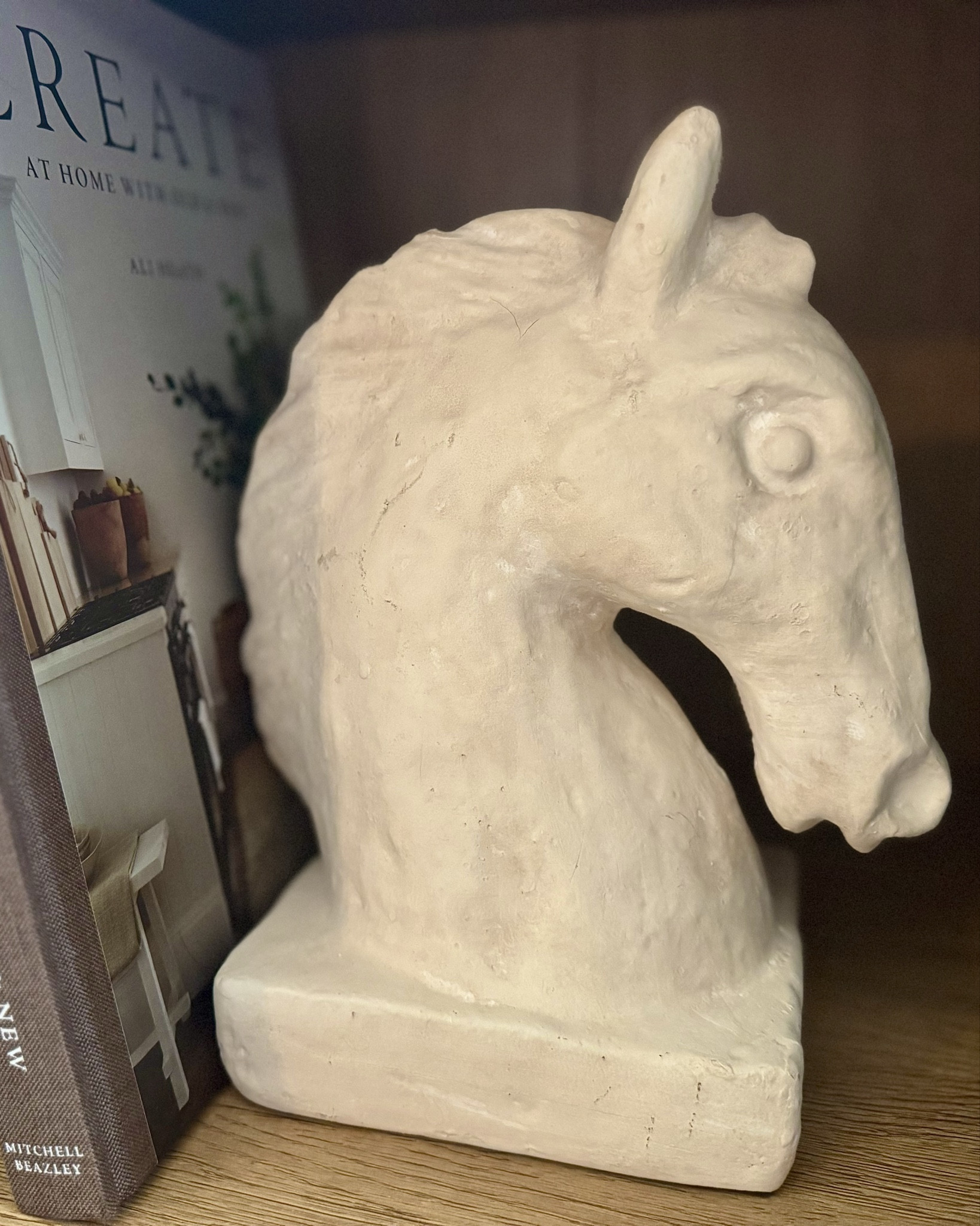 One of my favorite recent buys! This little horse is the quiet statement on my shelf. Sculptural pieces like this add so much depth to a neutral space.

Home decor | Shelf styling | Bookcase 

#LTKU #LTKHome