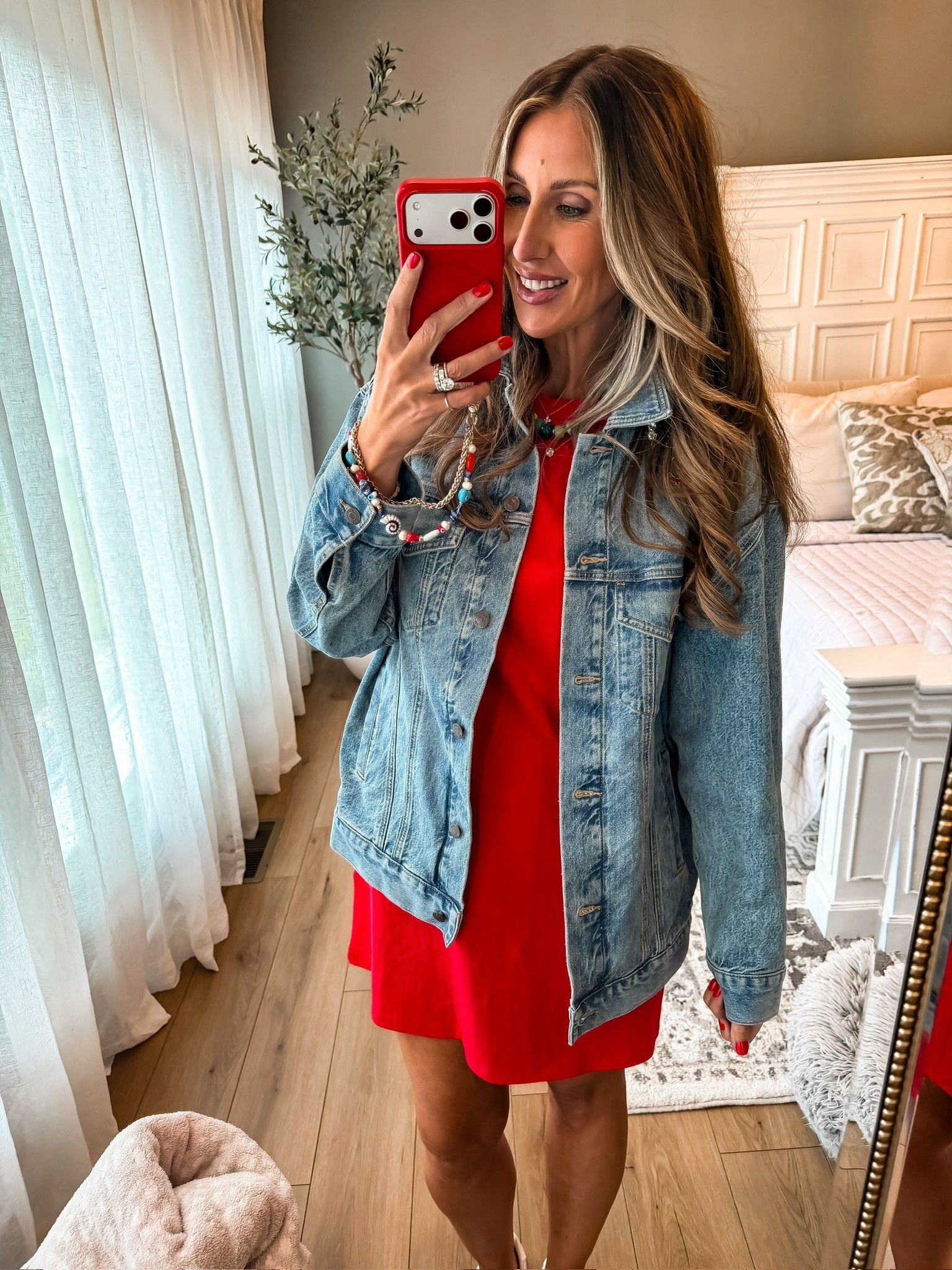 This red mini dress is such a versatile piece for every season. Wear it on its own with sandals now, then throw on a classic denim jacket when the evenings cool down. It’s an easy outfit you’ll reach for again and again!

red mini dress, denim jacket outfit, casual summer outfit, transition outfit, everyday dress, women’s fashion, easy outfit idea, summer to fall style, wardrobe staple, casual chic, affordable fashion, themominstyle

#LTKootd #LTKSeasonal #LTKOver40