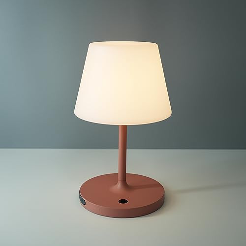 WEILAILUX Outdoor Battery Operated Table Lamp Waterproof, 4000mAh Cordless Table Lamp Rechargeable, Touch Dimmable Desk Lamp, LED Night Light for Patio Camping Restaurant Home, H9.6in, Pink | Amazon (US)