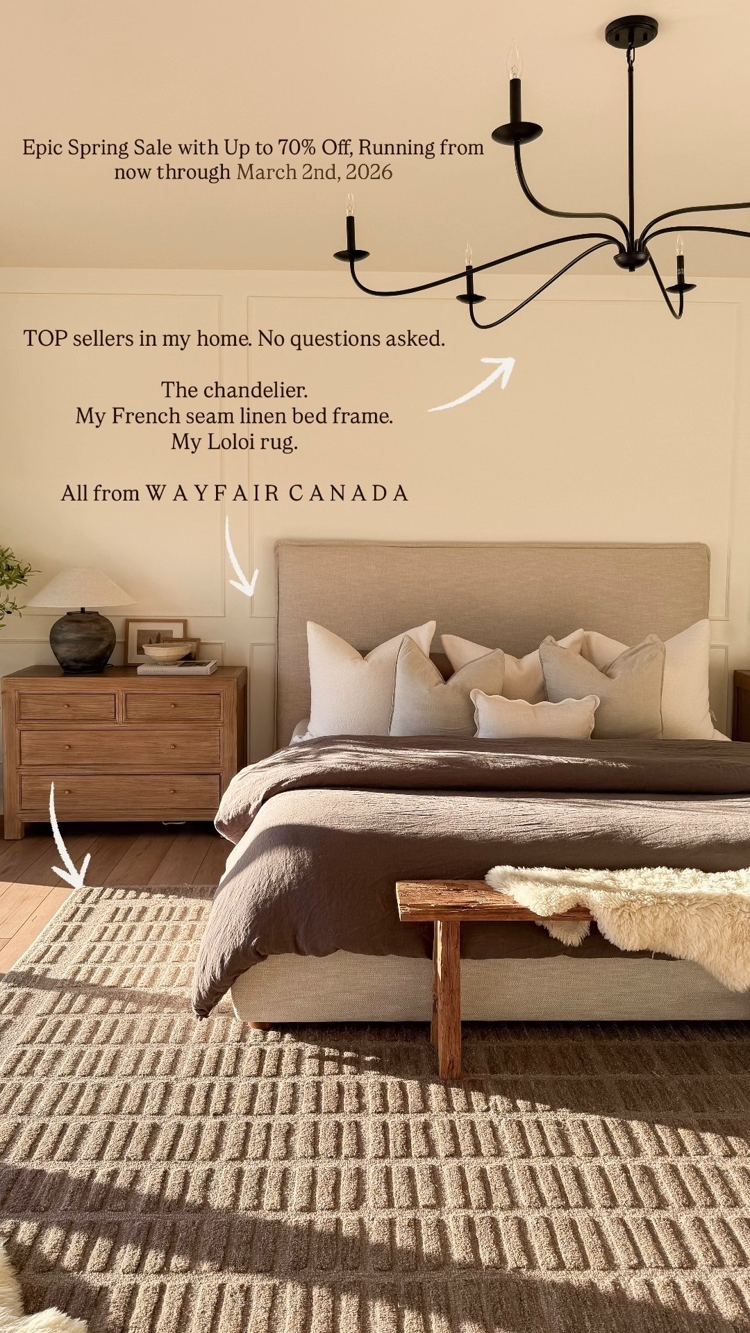 These are my top sellers. Always.

Chandelier.
French seam linen bed.
Loloi rug.

All included in the @wayfaircanada Epic Spring Sale — Up to 70% Off, running now through March 2nd, 2026.

#wayfaircapartner #wayfaircahome


#LTKsale #LTKcanada #LTKhome