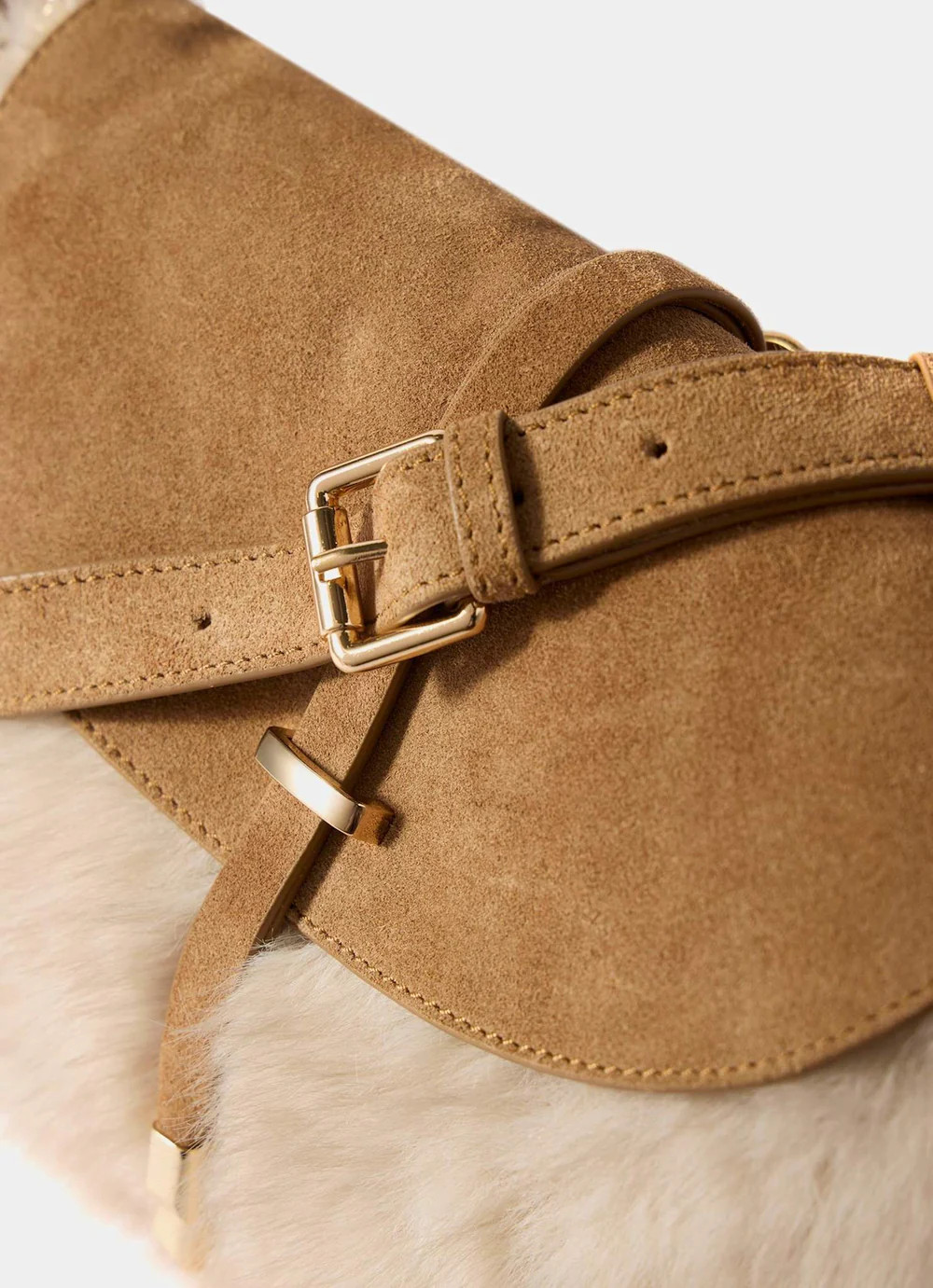 Chrissy Neutral Faux Fur Bag | Mint Velvet