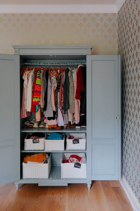 A great tip when picking an armoire or wardrobe is to think about the kind of storage you need. When we picked out this one for Faye’s room not only did we love the color and style, but the hanging rod is what ultimately sold us. 🙌

#LTKU #LTKhome #LTKstyletip