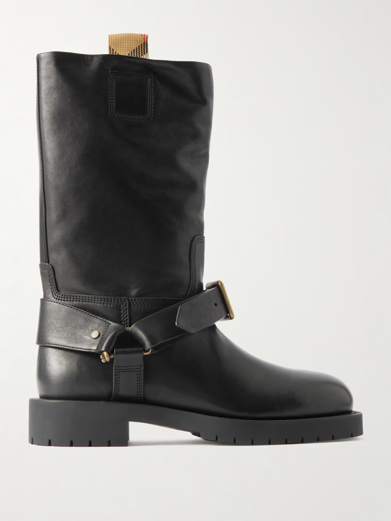 Burberry - Buckled Leather Boots - Black | NET-A-PORTER (US)